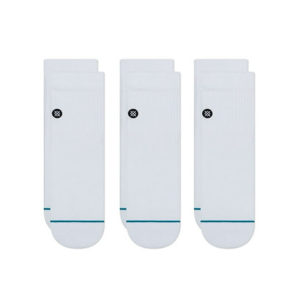 White All Sizes Stance Icon 3 Pack Mens Socks Fashion